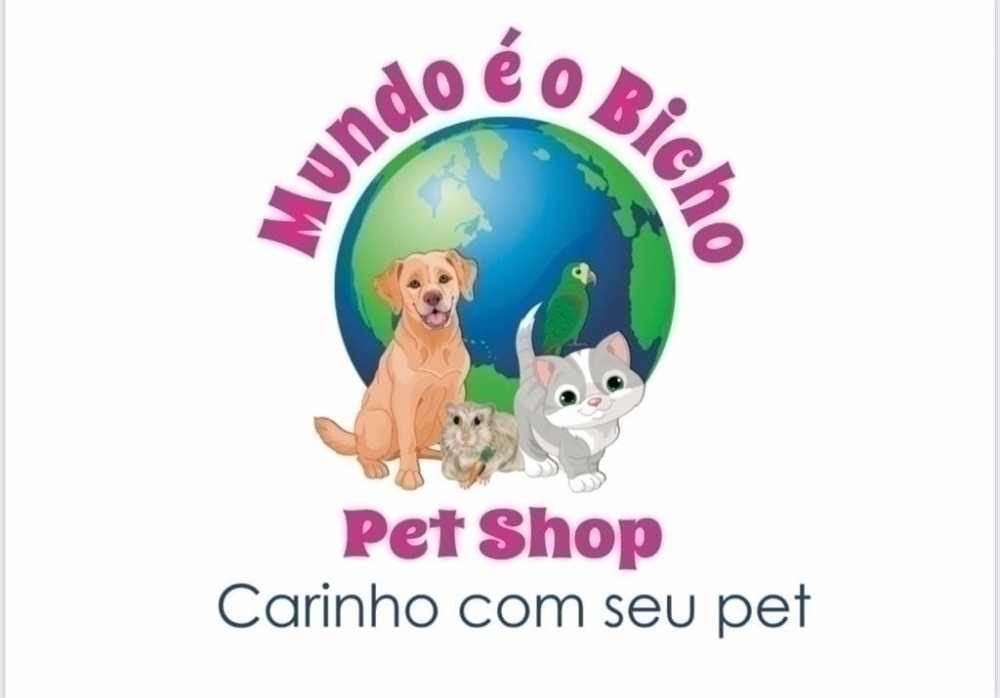 Logo Pet Shop Mundo é o Bicho